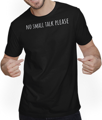 Produktbild von T-Shirt mit Mann No Small Talk Please Antisocial Funny Introvert Spruch