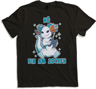 Produktbild von T-Shirt Nö bin am zocken Nerd Axolotl PC Computer Games Gamer