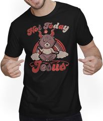 Produktbild von T-Shirt mit Mann Not Today Jesus Lustiger Kawaii Baphomet Satan Devil Cute Bear