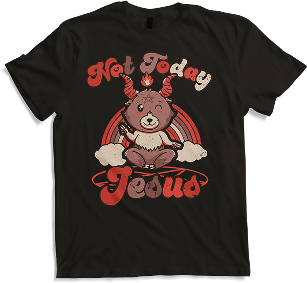Produktbild von T-Shirt Not Today Jesus Lustiger Kawaii Baphomet Satan Devil Cute Bear