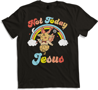 Produktbild von T-Shirt Not Today Jesus Lustiger Kawaii Baphomet Satan Teufel Süße Ziege