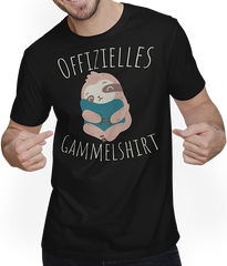 Produktbild von T-Shirt mit Mann Offizielles Gammelshirt Faultier Faule Couch-potato Chillen