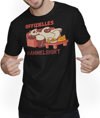 Produktbild von T-Shirt mit Mann Offizielles Gammelshirt Faultier Panda Faule Couch-potato