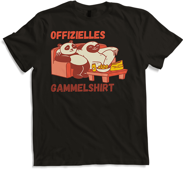 Produktbild von T-Shirt Offizielles Gammelshirt Faultier Panda Faule Couch-potato