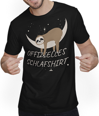 Produktbild von T-Shirt mit Mann Offizielles Schlafshirt Nap Schlafen Müdes Faultier Sprüche