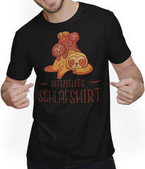 Produktbild von T-Shirt mit Mann Offizielles Schlafshirt Nap Schlafen Müdes Faultier Sprüche