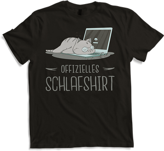 Produktbild von T-Shirt Offizielles Schlafshirt Pyjama Katzen Spruch Computer Katze