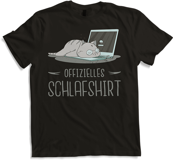Produktbild von T-Shirt Offizielles Schlafshirt Pyjama Katzen Spruch Computer Katze