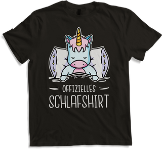 Produktbild von T-Shirt Offizielles Schlafshirt | Pyjama Schlafanzug Einhorn Spruch
