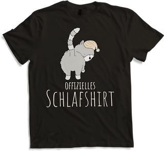 Produktbild von T-Shirt Offizielles Schlafshirt | Pyjama | Schlafanzug Katze Spruch