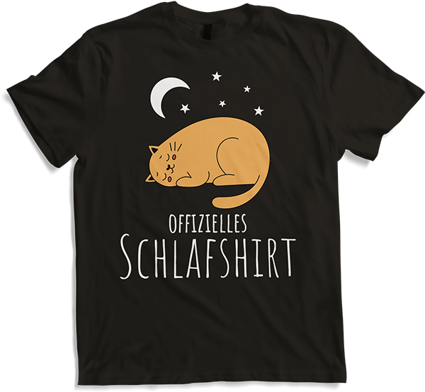 Produktbild von T-Shirt Offizielles Schlafshirt | Pyjama | Schlafanzug Katze Spruch