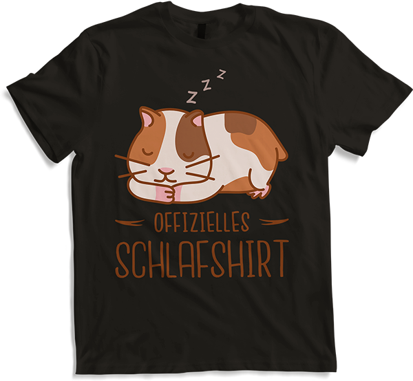 Produktbild von T-Shirt Offizielles Schlafshirt | Pyjama Schlafanzug Meerschweinchen