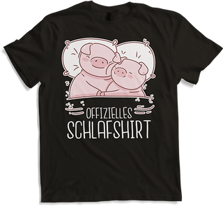 Produktbild von T-Shirt Offizielles Schlafshirt | Pyjama Schlafanzug Schweinchen