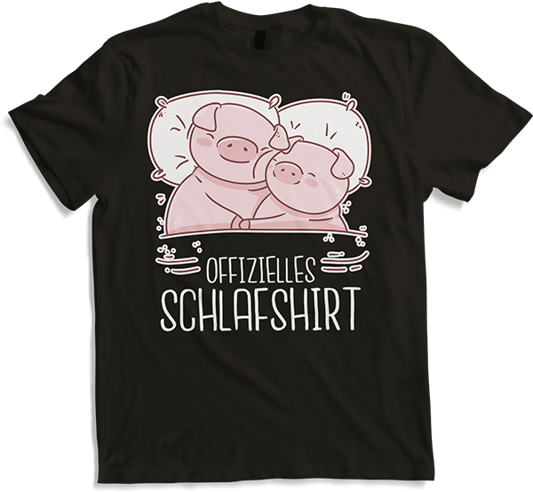 Produktbild von T-Shirt Offizielles Schlafshirt | Pyjama Schlafanzug Schweinchen