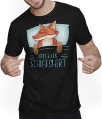 Produktbild von T-Shirt mit Mann Offizielles Schlafshirt Schlafender Rotfuchs Sprüche Fuchs