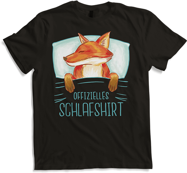 Produktbild von T-Shirt Offizielles Schlafshirt Schlafender Rotfuchs Sprüche Fuchs