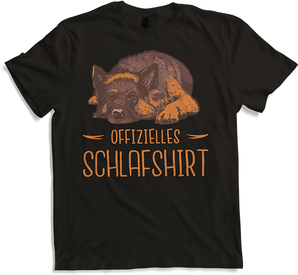 Produktbild von T-Shirt Offizielles Schlafshirt | Schlafender Schäferhund Spruch