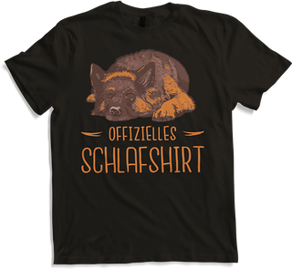 Produktbild von T-Shirt Offizielles Schlafshirt | Schlafender Schäferhund Spruch