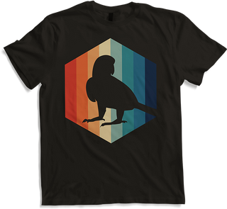 Produktbild von T-Shirt Papagei | Retro Hexagon | Tropischer & subtropischer Vogel