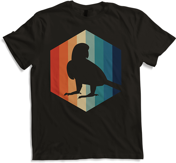 Produktbild von T-Shirt Papagei | Retro Hexagon | Tropischer & subtropischer Vogel