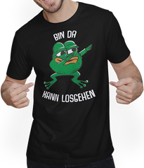 Produktbild von T-Shirt mit Mann Party Kröte Bin da kann losgehen Lustiger Frosch Spruch