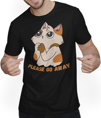 Produktbild von T-Shirt mit Mann Please Go Away Lustige Introvertierte Katze Spruch Teenager