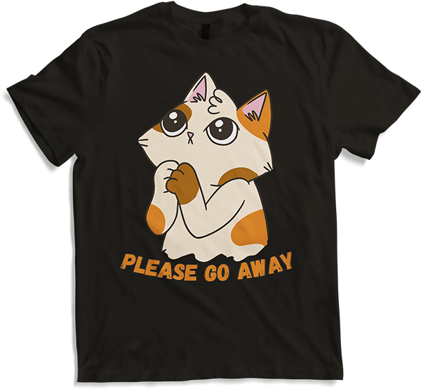 Produktbild von T-Shirt Please Go Away Lustige Introvertierte Katze Spruch Teenager