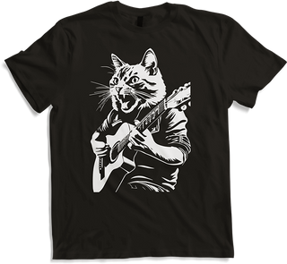 Produktbild von T-Shirt Schreiende Katze Musiker spielt akustische Gitarre