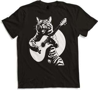 Produktbild von T-Shirt Schreiende Katze Musiker spielt akustische Gitarre