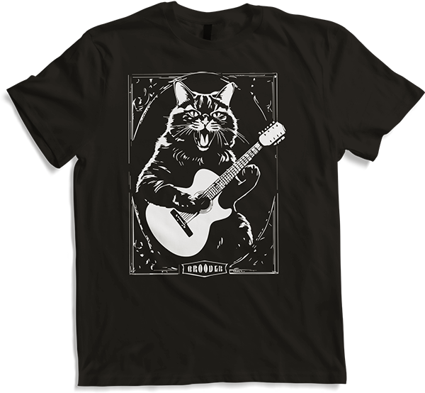 Produktbild von T-Shirt Schreiende Katze Musiker spielt akustische Gitarre