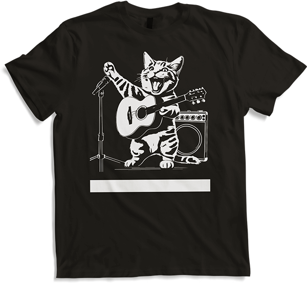 Produktbild von T-Shirt Schreiende Katze Musiker spielt akustische Gitarre