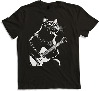 Produktbild von T-Shirt Schreiende Katze Musiker spielt akustische Gitarre