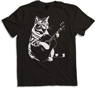 Produktbild von T-Shirt Schreiende Katze Musiker spielt akustische Gitarre