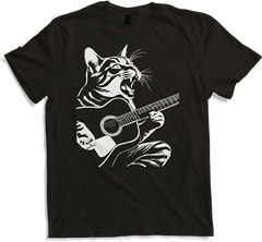 Produktbild von T-Shirt Schreiende Katze Musiker spielt akustische Gitarre