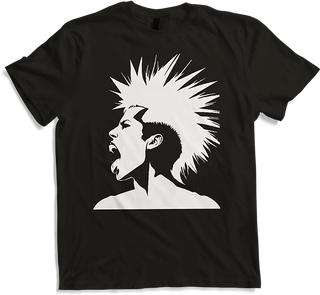 Produktbild von T-Shirt Schreiender Punkrocker mit mohican Anarchy Punk