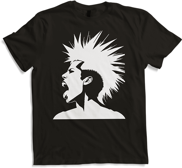 Produktbild von T-Shirt Schreiender Punkrocker mit mohican Anarchy Punk