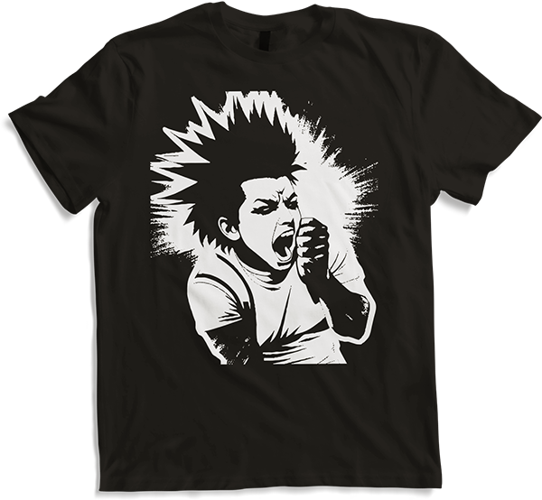 Produktbild von T-Shirt Schreiender Punkrocker mit mohican Anarchy Punk