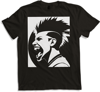 Produktbild von T-Shirt Schreiender Punkrocker mit mohican Anarchy Punk