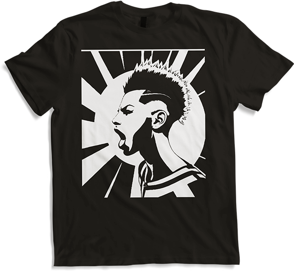 Produktbild von T-Shirt Schreiender Punkrocker mit mohican Anarchy Punk