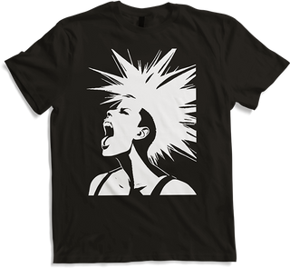 Produktbild von T-Shirt Schreiender Punkrocker mit mohican Anarchy Punk