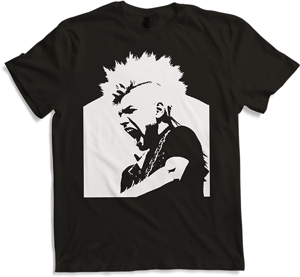 Produktbild von T-Shirt Schreiender Punkrocker mit mohican Anarchy Punk