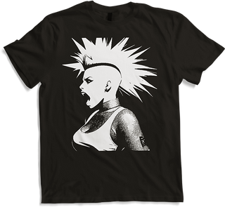 Produktbild von T-Shirt Schreiender Punkrocker mit mohican Anarchy Punk
