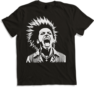 Produktbild von T-Shirt Schreiender Punkrocker mit mohican Anarchy Punk