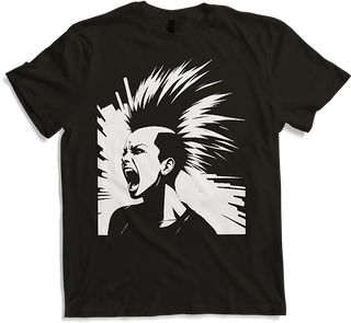 Produktbild von T-Shirt Schreiender Punkrocker mit mohican Anarchy Punk