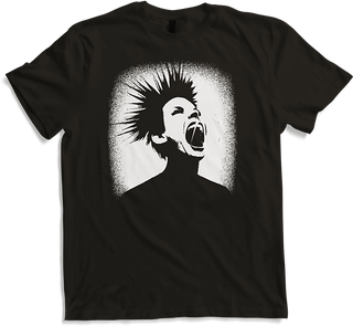 Produktbild von T-Shirt Schreiender Punkrocker mit mohican Anarchy Punk
