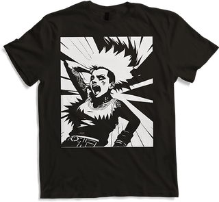 Produktbild von T-Shirt Schreiender Punkrocker mit mohican Anarchy Punk