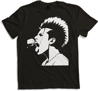 Produktbild von T-Shirt Schreiender Punkrocker mit mohican Anarchy Punk