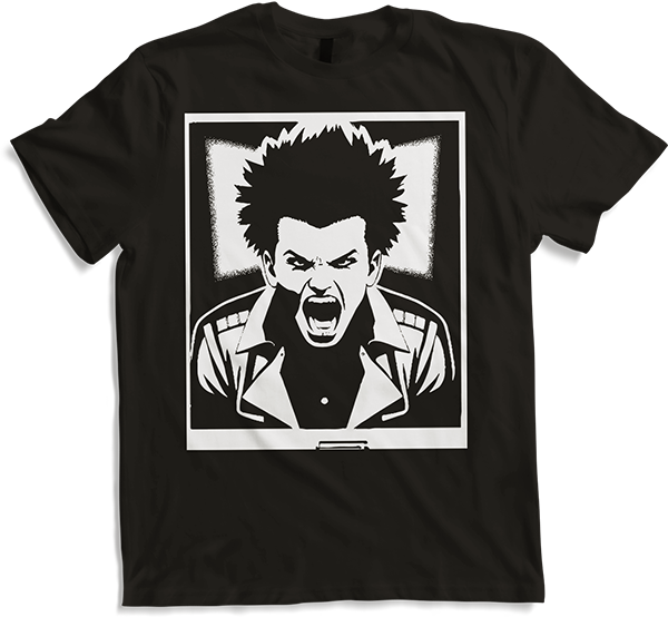 Produktbild von T-Shirt Schreiender Punkrocker mit mohican Anarchy Punk