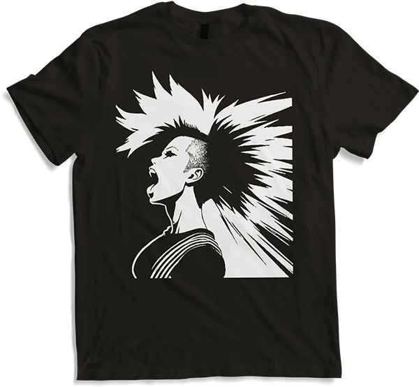 Produktbild von T-Shirt Schreiender Punkrocker mit mohican Anarchy Punk