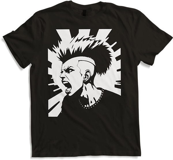 Produktbild von T-Shirt Schreiender Punkrocker mit mohican Anarchy Punk